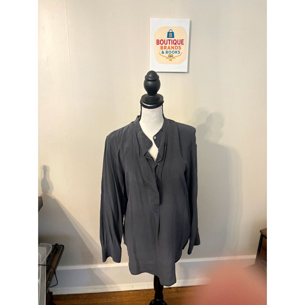 Madewell 1937 Charcoal Gray Popover Blouse – Women's Medium